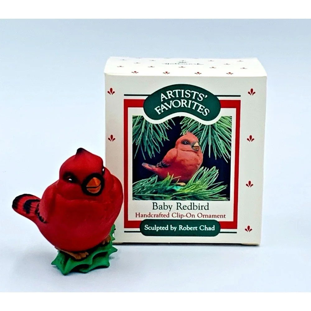 Baby Redbird‎ Hallmark Ornament 1988 Clip-on Artists' Favorites Robert Chad